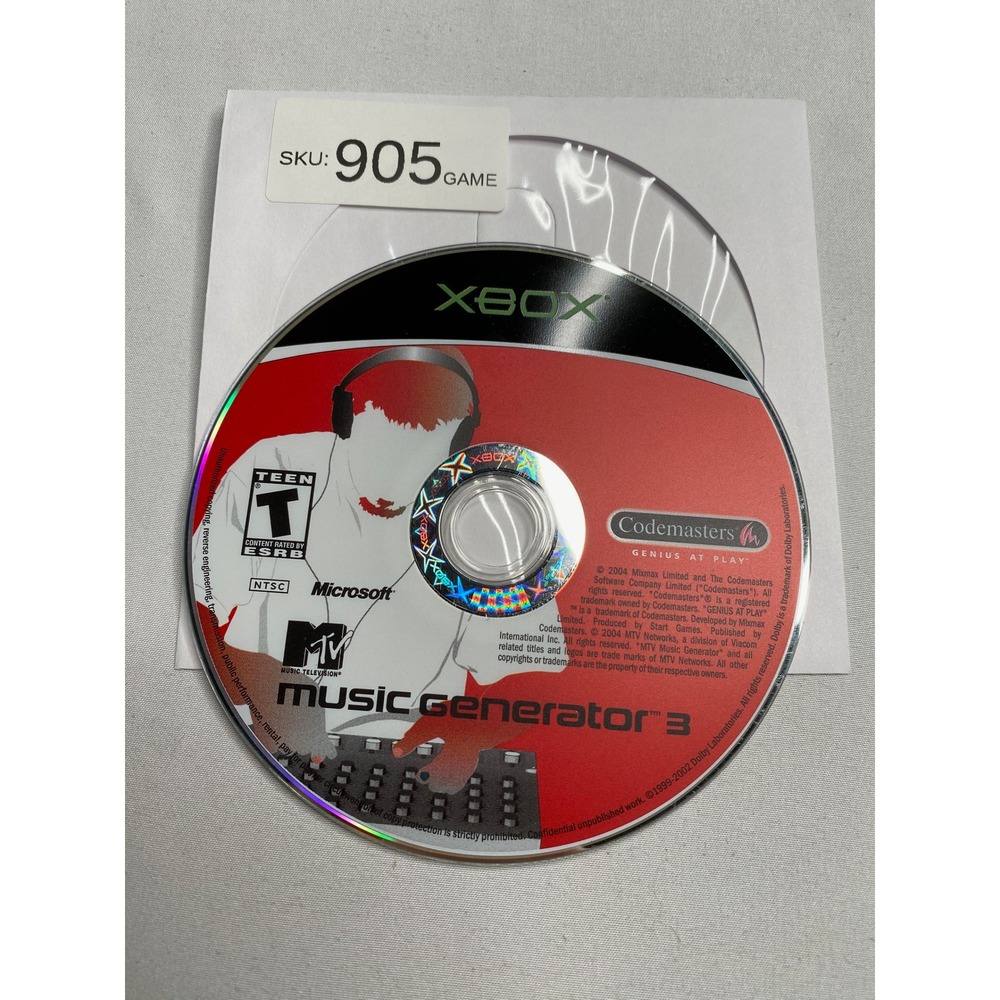 MTV Music Generator 3 Microsoft Xbox